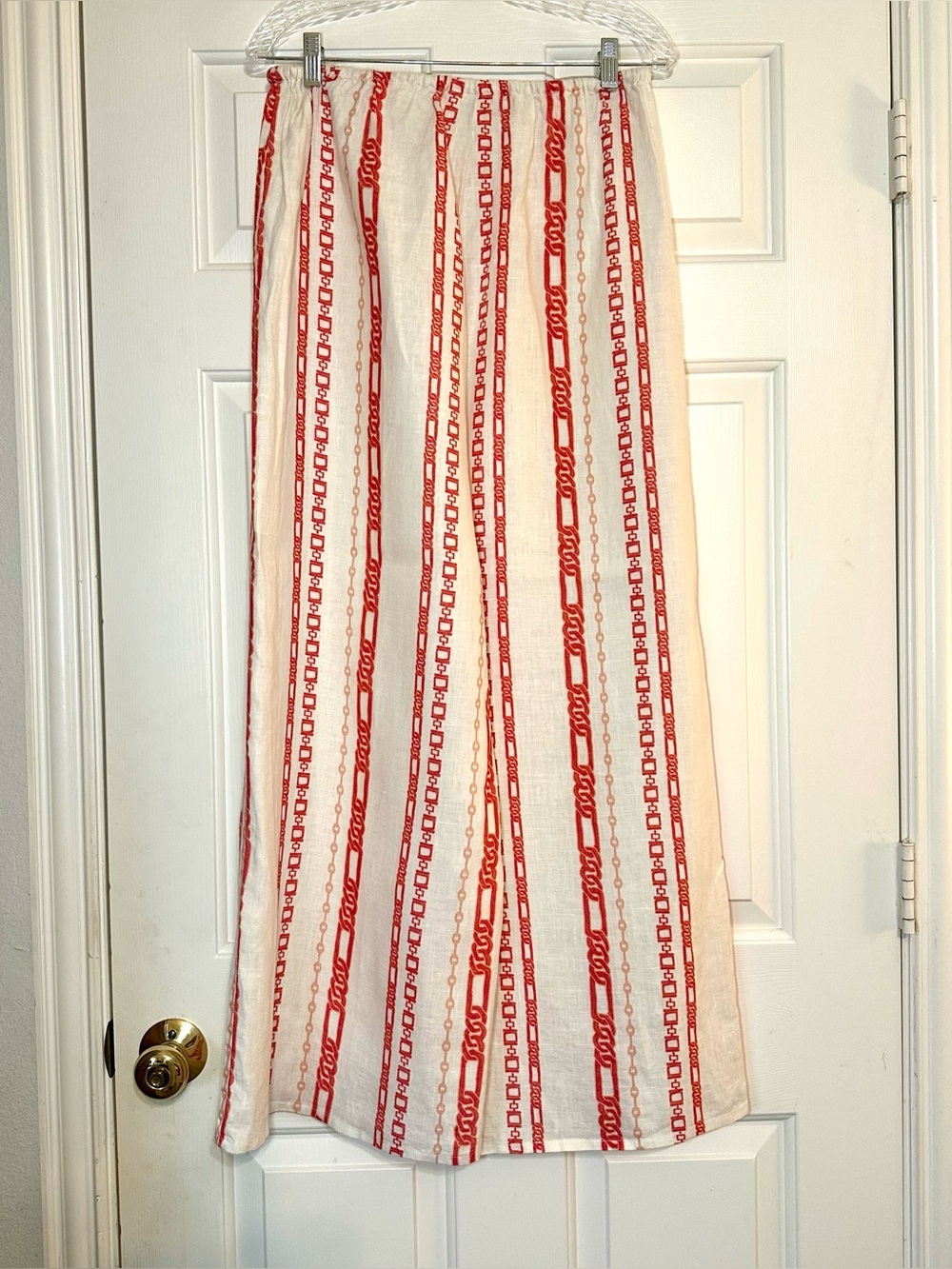 VRG GRL Raya 100% Linen Wide Leg Drawstring Pants Small Coastal Resort - Picture 4 of 14